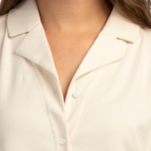 NWT EILEEN FISHER Organic Cotton Notch Collar Shirt Size US XL - Picture 3 of 4